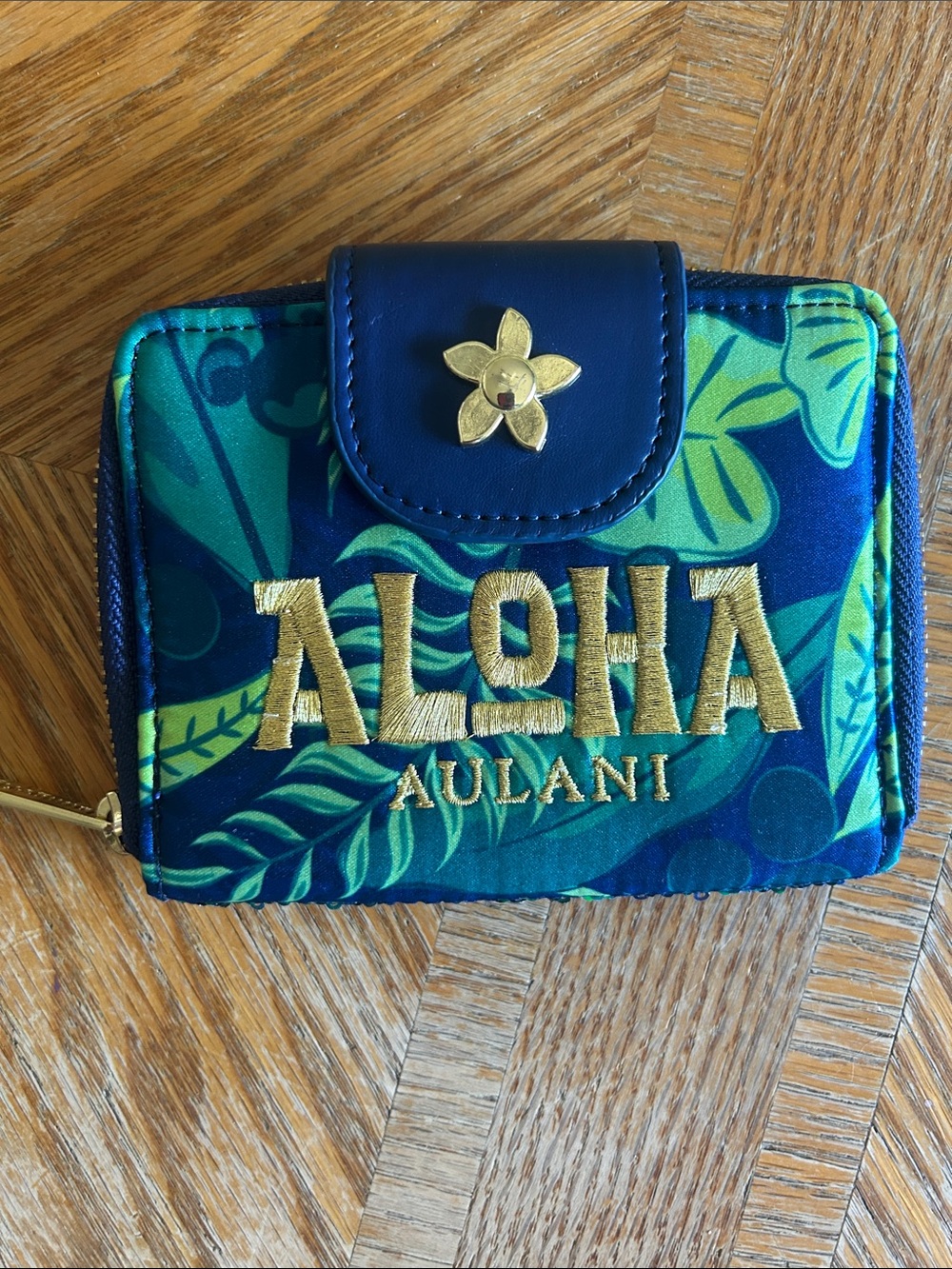 Loungefly Navy & Teal Aloha Floral Zip Wallet